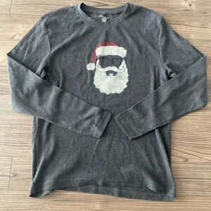 Lucky Brand Charcoal Santa Graphic Long Sleeve Shirt